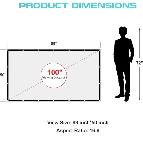 PROJECTOR SET | video beamer + 100" Screen - Picture 6 of 9